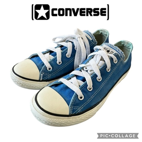 Converse All Star Chuck Taylor low top sneakers shoes blue kids size 3 - Picture 1 of 10
